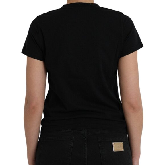 Balenciaga Black Cotton Logo Print Crew Neck Short Sleeves T-shirt XL - Picture 5 of 5